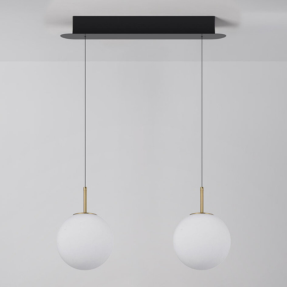 Luxe hanglamp Svea goud met melkwit glas - 3-staps dimbaar, 2700K