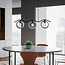 Moderne hanglamp met rond smoke glas, 3-lichts - Curvatura