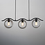 Suspension Curvatura 3 lumières - noir et verre fumé