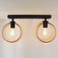 Plafonnier en verre ambré rond, 2 lumières - Orbitique