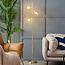 Lampadaire doré avec verre ambré, 3 lumières - Jesse