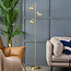 Lampadaire doré avec verre ambré, 3 lumières - Jesse