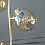 Lampadaire doré avec verre ambré, 3 lumières - Jesse