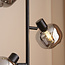 Zwarte staande lamp met smoke grijs glas, 4-lichts - Jesse