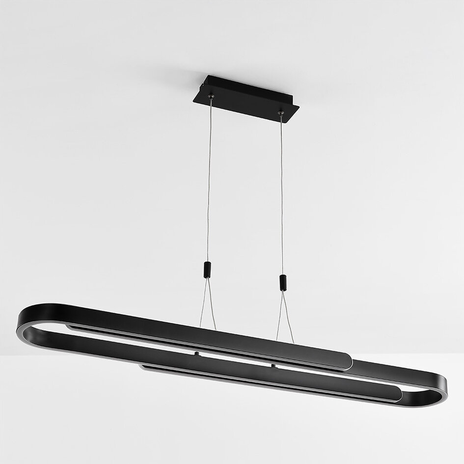 Lampe suspendue design noire Lilia avec LED à 3 niveaux de gradation