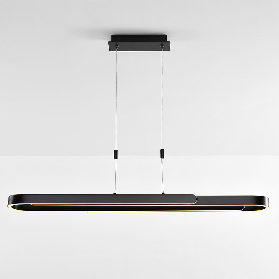 Lampe suspendue design noire Lilia avec LED à 3 niveaux de gradation