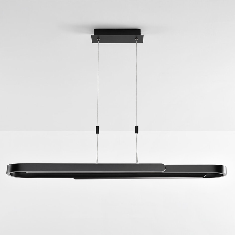 Lampe suspendue design noire Lilia avec LED à 3 niveaux de gradation