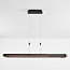 Lampe suspendue design Lilia avec LED à 3 niveaux de gradation - noir et bois foncé