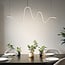 Suspension Linea ondulée - noire avec LED à intensité variable sur 3 niveaux