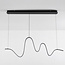 Suspension Linea ondulée - noire avec LED à intensité variable sur 3 niveaux