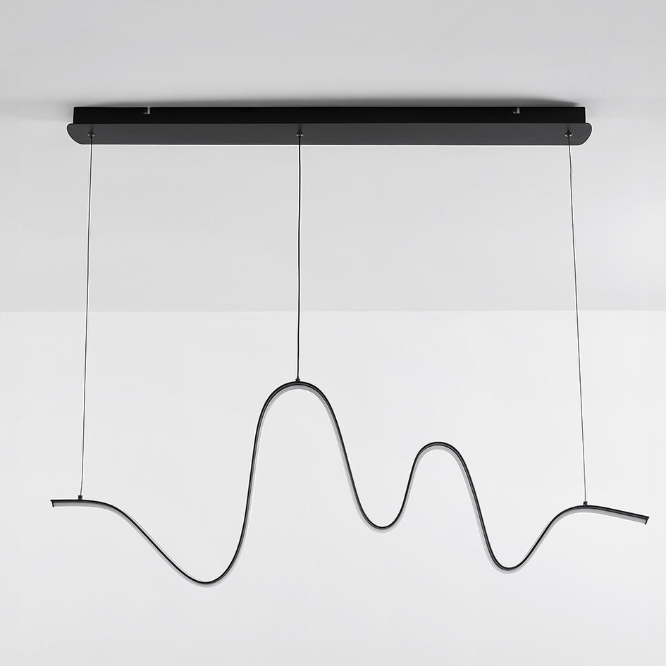 Design hanglamp Linea in kronkelvorm met 3-staps dim