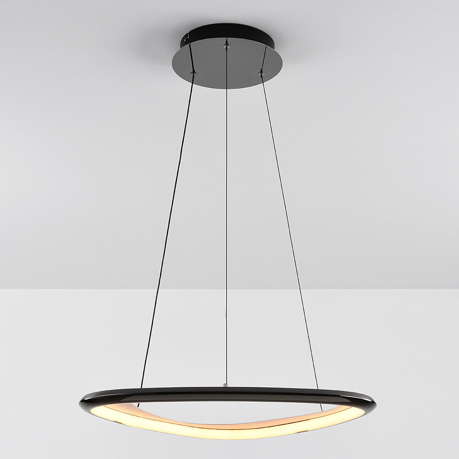 Hanglamp Celda in zwart chroom, 3-staps dimbaar