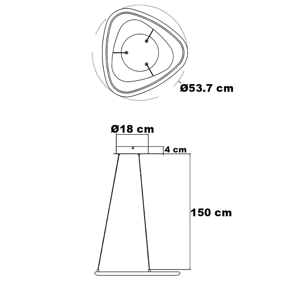 Lampe suspendue Celda avec LED à 3 niveaux de gradation en noir-chrome