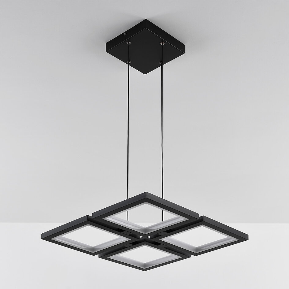 Suspension moderne Carre avec LED à 3 niveaux de gradation