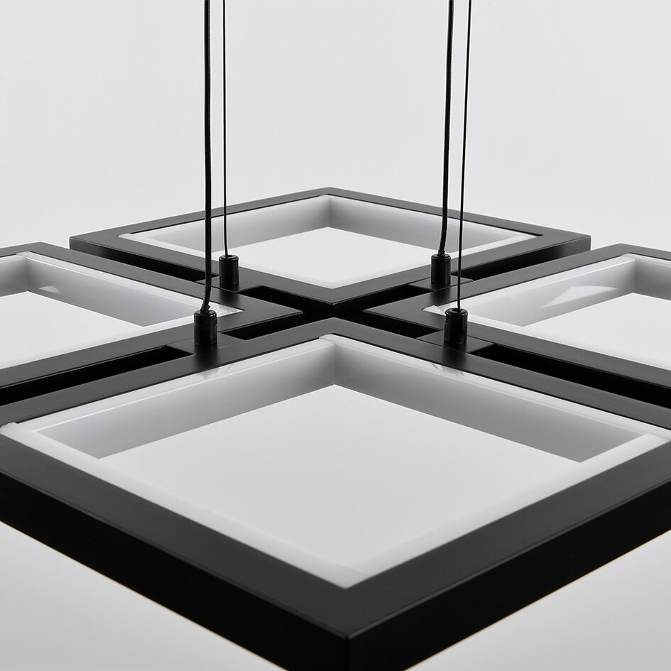 Suspension moderne Carre avec LED à 3 niveaux de gradation