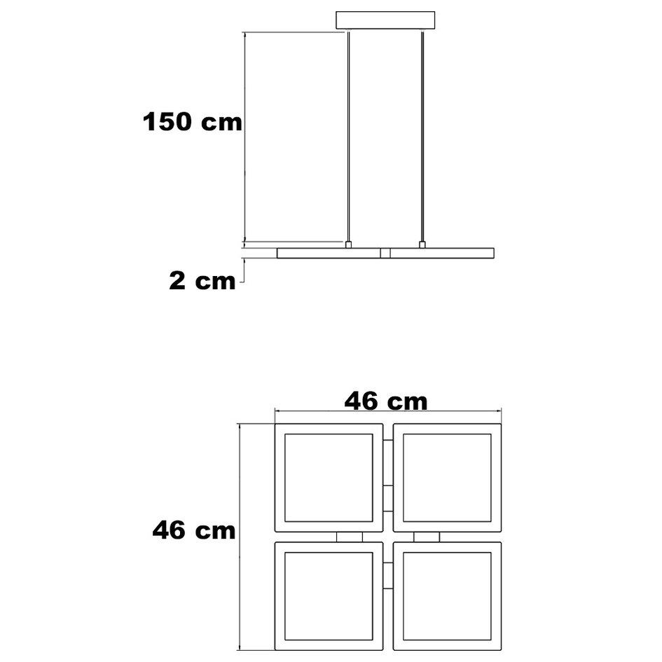 Moderne hanglamp Carre met 3-staps dimbare LEDs