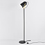 Industriële vloerlamp Oslo in zwart glanzend metaal