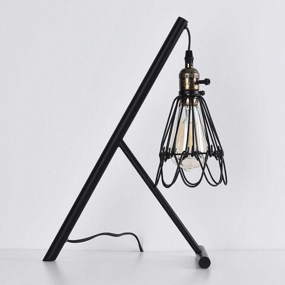 Lampe de table industrielle avec métal noir réglable - Marbella