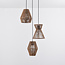 Lampe suspendue bohème avec corde tressée, 3 lumières - Tiga