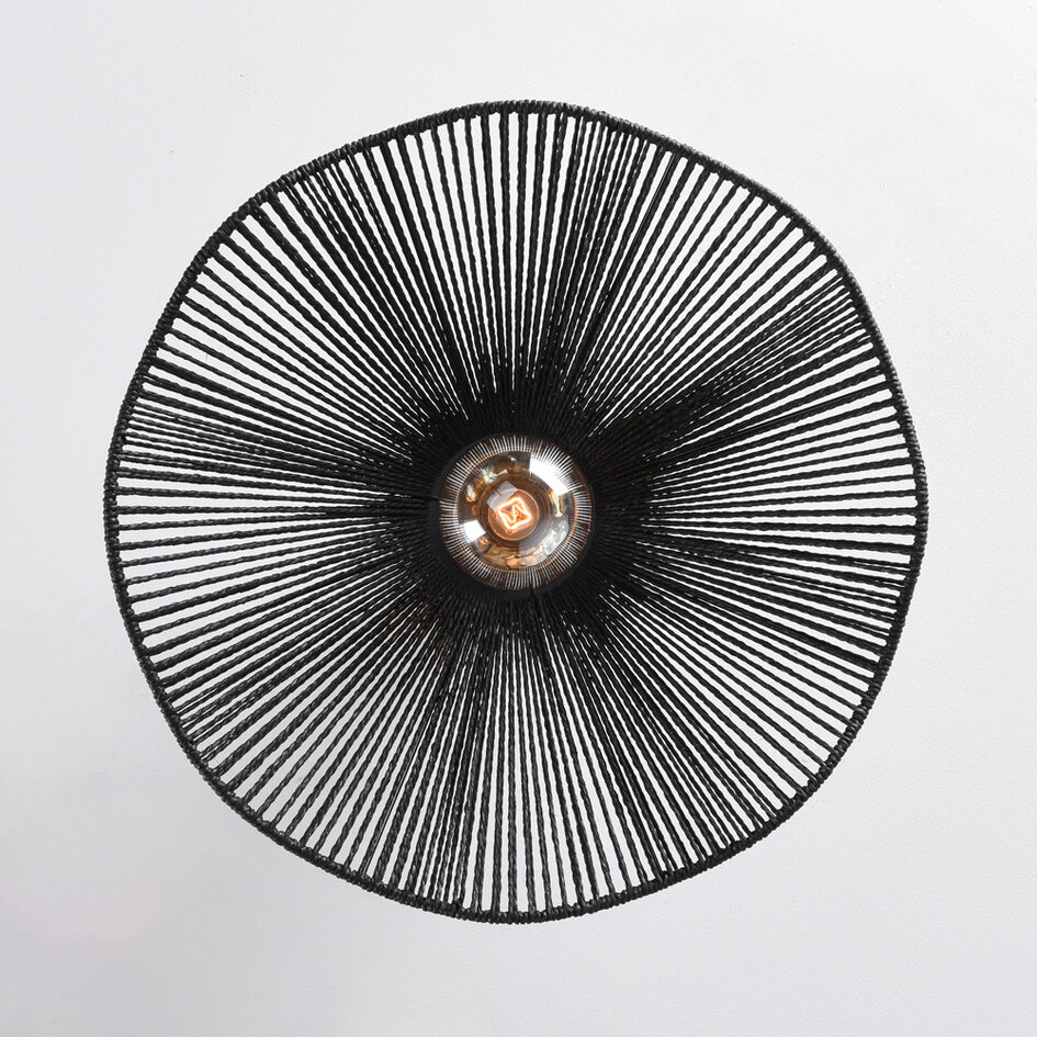1-lichts plafondlamp Carta - zwart en zwart touw