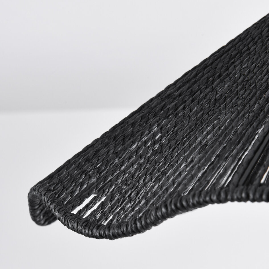 Plafonnier Boho-chic Carta noir avec corde Ø40 cm