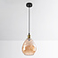 Suspension Verona 1 lumière - verre ambré galbé en goutte