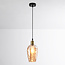1-lichts hanglamp Verona amber - langwerpig bolling glas