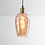 1-lichts hanglamp Verona amber - langwerpig bolling glas