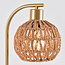 Lampe de table dorée avec abat-jour en rotin - Kora