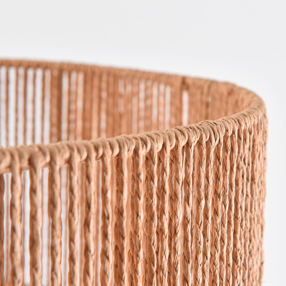 Lampadaire Bask réglable avec abat-jour naturel - laiton