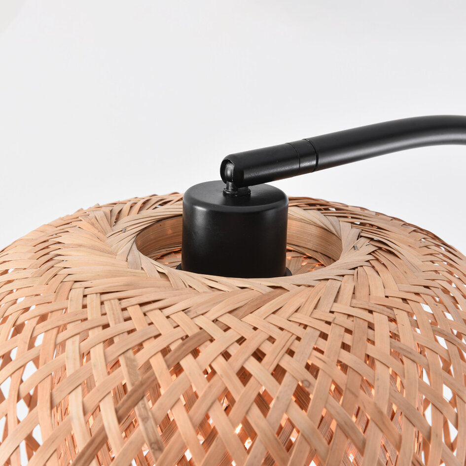 Staande booglamp met bamboe kap - Seren