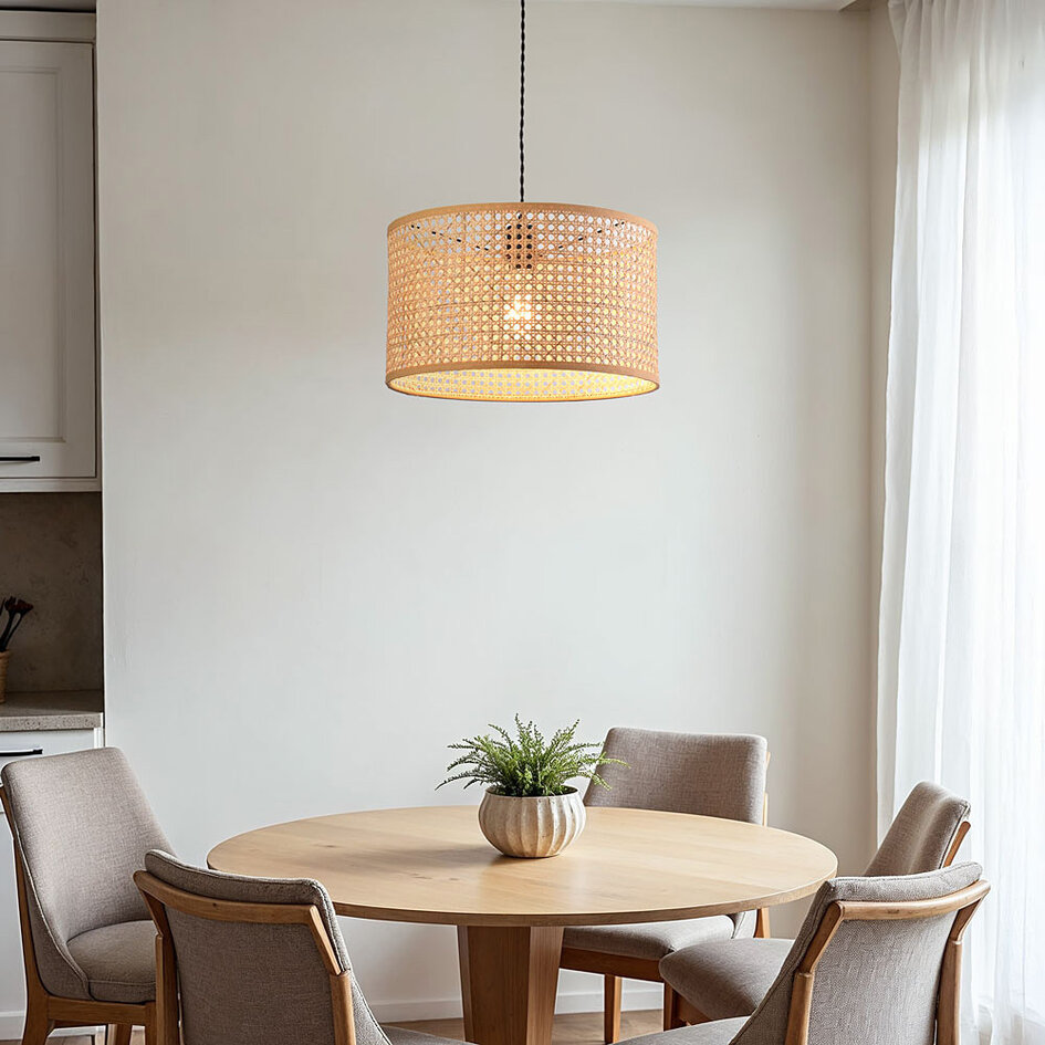 Suspension en rotin à une lumière - Mimbre