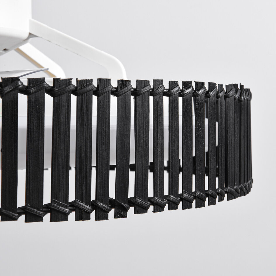 Ventilateur de plafond Cakir LED - abat-jour en bambou noir