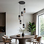 Lampe suspendue industrielle noire avec verre fumé, 5 lumières - Cortado