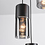 5-lichts hanglamp Cortado - zwart en rookglas