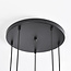 5-lichts hanglamp Cortado - zwart en rookglas
