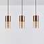Suspension Lungo 3 lumières - brun café et verre ambré