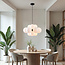 Moderne hanglamp 12-lichts zwart met melkwit glas - Decadi