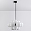 Suspension Decadi 12 lumières - noir et verre opalin