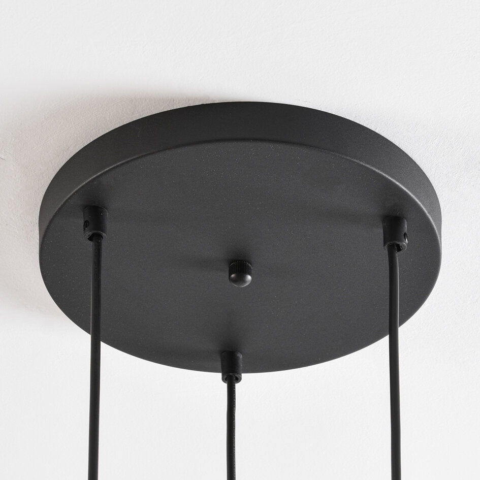 Suspension moderne en verre ambré, 3 lumières - Loua