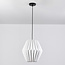 Papieren hanglamp Berlian - wit met geplooide kap