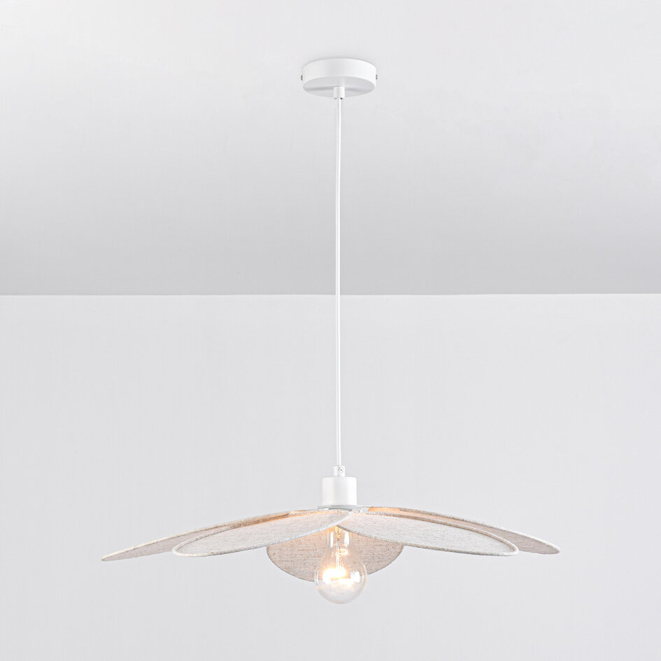 Suspension Floral - beige avec pétales en tissu