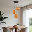 Suspension japandi à 3 lumières avec lanternes en tissu orange - Fabrica