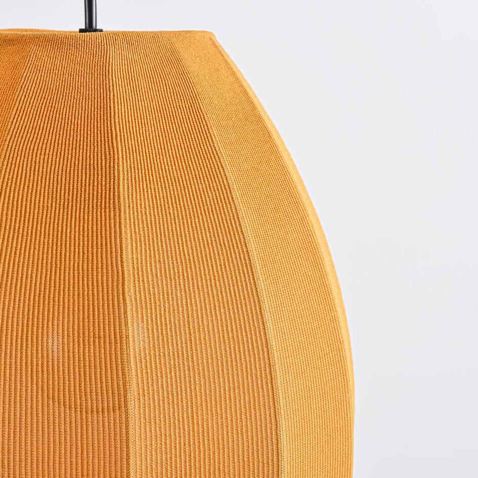 Suspension japandi à 3 lumières avec lanternes en tissu orange - Fabrica