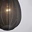 3-lichts japandi hanglamp met zwarte stoffen lampionnen - Fabrica
