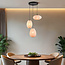Suspension japandi à 3 lumières avec lanternes en tissu beige - Fabrica