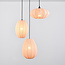 Suspension japandi à 3 lumières avec lanternes en tissu beige - Fabrica