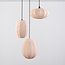Suspension japandi à 3 lumières avec lanternes en tissu beige - Fabrica
