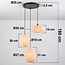Suspension japandi à 3 lumières avec lanternes en tissu beige - Fabrica