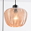 3-lichts hanglamp Kaca - zwart met amber glas en textuur